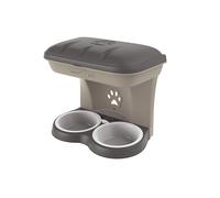 Bama MAXI mangeoire pour chiens - gamelle pour chien couleur taupe - gamelle à suspendre - 50 x 29 x 52 cm