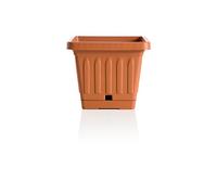 Bama Nässestop S18 Earth Pot de Fleurs carré avec Soucoupe Auto-Irrigation, Terre Cuite, 30 x 30 cm