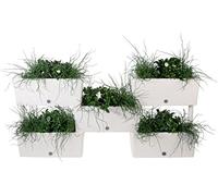 Kit 5 jardinières modulables - 59 x 23 cm - Blanc