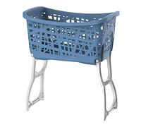 Bama Panier à Linge, Pieds inclinables, Stand up, en résine, Bleu, 60,5 x 39,5 x 43/65 h cm, 44 l