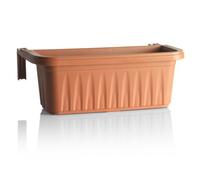 Bama Apollo ADJ24TERRA Jardinière réglable pour Garde-Corps, 61 cm, Terre Cuite