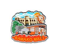 Bamako Mali Aimant de réfrigérateur 3D en bois Artisanat drôle Ville Voyage Souvenir Collection Maison Cuisine Bureau Décoration