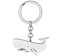 BAMAY Acier Inoxydable Porte-clés Baleine Poisson Océan Porte Clef Vie Marine Bijoux Cadeaux Baleine pour Femmes Filles Enfant (Plaqué Argent 080)