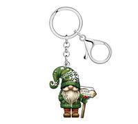 BAMAY Acrylique Vacances Gnome Porte-clés Accessoires Gnomes de noël Cadeaux pour Femmes Filles,Sac à dos Sac à Main Porte-clés Voiture Charms (L'écologie)