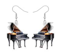 BAMAY Boucles d'oreilles pendantes en acrylique pour femme, bijoux amusants pour enseignants de musique, cadeaux pour les joueurs de piano, les amateurs de musique, bijoux musicaux, Medium, Acrylique