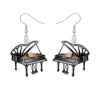 BAMAY Boucles d'oreilles pendantes en acrylique pour femme, bijoux amusants pour enseignants de musique, cadeaux pour les joueurs de piano, les amateurs de musique, bijoux musicaux, Medium, Acrylique