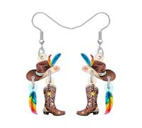 BAMAY Boucles d'oreilles pendantes en acrylique - Style western - Style vintage - Accessoires de fête de rodéo - Cadeaux pour femme, Medium, Acrylique, Pas de gemme