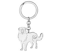BAMAY Porte clés en Acier Inoxydable Races de Chiens Berger Australien Allemand Border Collie Porte clés Cadeaux pour Femmes Filles (Australian Shepherd Plaqué Argent)