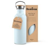 Bambaw Bouteille d'eau en acier inoxydable 500 ml - Bleu - Non isolé - Bouteille de sport - Bouteille de 50 outeille en acier inoxydable pour enfant - Bleu nordique