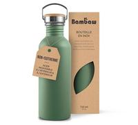Bambaw Bouteille d'eau en acier inoxydable - 750 ml - Vert - Non isolé - Bouteille de sport 750 ml - Bouteille d'eau réutilisable - Vert sauge