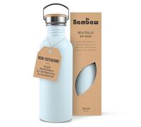 Bambaw Bouteille d'eau en métal 750 ml, bleu clair, bouteille d'eau non isolée, bouteille en acier inoxydable de 750 ml, bouteille en acier inoxydable - Bleu nordique