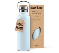 Bambaw Bouteille d'eau isotherme de 1 L - Acier inoxydable, étanche, bleu clair - Bleu glacier