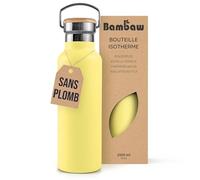 Bambaw Gourde Isotherme 1l, Bouteille d'Eau Blanche, Gourde Acier Inoxydable, Grande Gourde 1l, Bouteille Isotherme Réutilisable - Jaune Impérial