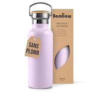Bambaw Bouteille Isotherme 750 ml Violet, Gourde Acier Inoxydable, Gourde Isotherme Violette avec Large Goulot Adapté aux Boules à Thé, Résistante à la Rouille, Idéale pour le Sport (Lilas Clair)