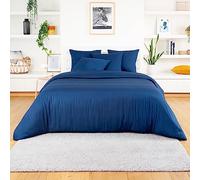 Draps Housse Bleu Marine | 160x200 | Drap en Bambou | Housse Matelas Anti Acarien | Drap Rafraichissant | Tissu Doux | Drap Housse 160x200 Bonnet 35 cm | Drap 160x200 | Bambaw