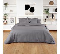 Bambaw Drap Housse Bambou 90x190 cm, pour Matelas Épais Jusqu’à 35cm, Literie Rafraichissante Anti Acariens, Drap Housse en Bambou Durable, Respirant et Certifié Oeko-Tex (Gris Foncé)