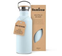 Bambaw Gourde 1l Inox, Bouteille d'Eau Bleu Clair, Gourde sans BPA Non-Isotherme, Gourde Sport 1 Litre, Gourde Acier Inoxydable 1l - Bleu Polaire