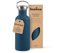 Bambaw Gourde 1l Inox, Gourde 1 Litre Bleue, Gourde Sport Non-Isotherme, Gourde Inox 1l, Bouteille d’Eau sans BPA, Gourde Metal, Gourde Randonnée - Bleu Saphir