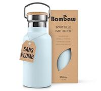 Bambaw Gourde 350ml Inox, Bouteille Eau Isotherme à Double Paroi & avec Anse, Gourde Vélo Isotherme Légère, Étanche & Compatible avec les Porte-Gobelets, Parfaite pour le Sport (Bleu Nordique)