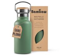 Bambaw Gourde 350ml Inox, Petite Bouteille Isotherme, Gourde Eau Inox Légère, Réutilisable & Résistante à la Rouille, Facile à Nettoyer, Idéale pour l’École, le Bureau ou le Sport (Vert Sauge)
