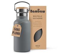 Bambaw Gourde 350ml Inox, Petite Bouteille Isotherme, Gourde Sans Plastique Légère & Résistante à la Rouille, Avec Anse Facile à Transporter, Idéale au Quotidien (Gris Anthracite)