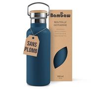 Bambaw Gourde 500ml Inox, Bouteille Isotherme en Acier Inox Haut de Gamme, Gourde Isotherme 500ml, Avec Large Goulot Facile à Nettoyer & Adapté aux Boules à Thé, Facile à Transporter (Bleu Saphir)