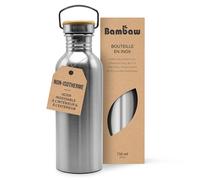 Bambaw Gourde 750 ML, Gourde Inox Non-Isotherme, Gourde Acier Inoxydable sans BPA, Bouteille Inox Sport Bouteille sans BPA, Infusion Inox - Acier Naturel