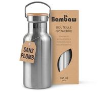 Bambaw Gourde INOX 350 ML | Bouteille Thermos Isotherme | Bambou Écologique Réutilisable Sans Plastique | Maintient Chaud et Froid