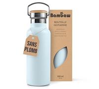 Bambaw Gourde Inox 500ml, Gourde Isotherme 500ml, Bouteille Isotherme en Inox pour Boissons Chaudes ou Froides, En Métal Léger & Durable, Idéale pour les Voyages (Bleu Nordique)