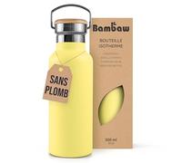 Bambaw Gourde Inox 500ml, Gourde Isotherme Velo, Bouteille Inox 500ml en Métal Durable & Léger, Pour Boissons Chaudes ou Froides, Avec Large Goulot Compatible Boules à Thé (Jaune Impérial)