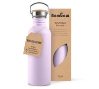 Bambaw Gourde Inox 750 ml, Gourde Inox Sport Violette, Bouteille d'Eau Non-Isotherme, Acier Inoxydable, Sans BPA - Lilas Clair
