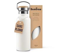Bambaw Gourde Inox Isotherme 750 ml, Bouteille Isotherme 750 ml, Gourde en Inox pour Boissons Chaudes ou Froides, En Métal Léger, Durable & Inoxydable, Idéale pour les Voyages (Blanc Polaire)