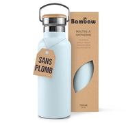 Bambaw Gourde Inox Sport 750 ml, Bouteilles Isothermes 750ml, Gourde Sans Plastique pour Boissons Chaudes ou Froides, Facile à Transporter au Travail ou à l’École Grâce à sa Poignée (Bleu Nordique)