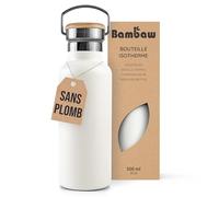 Bambaw Gourde Métal 500ml, Bouteille Isotherme 500ml, Gourde Isotherme Velo en Acier Inox Haut de Gamme, Pour Boissons Chaudes ou Froides, Étanche, Élégante & Idéale pour le Sport (Blanc Polaire)