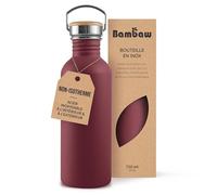 Bambaw Gourde Métal 750 ml - Sport Rouge, Bouteille d'Eau Non-Isotherme, Inox, Sans BPA, Réutilisable - Rouge Cerise