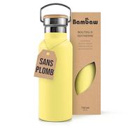 Bambaw Gourde Metal 750ml, Bouteille Isotherme 750 ml, Gourde Isotherme Sport Élégante à Double Paroi, Étanche & Résistante, Garde les Boissons Froides 24h et Chaudes 12h (Jaune Impérial)