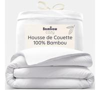 Housse de Couette Blanche 220x240 | Drap en Bambou | Housse Couette Douce | Parrure Couette Ete 220 X 240 | Drap Anti Acarien | Parure Lit 2 Personnes | Housse de Couette 220x240 | Bambaw