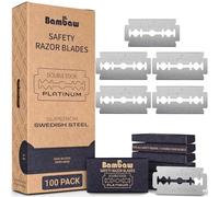 Bambaw Lame de Rasoir de Surete Femme & Homme - Pack de 100 Lames de Rasoir de Sureté, En Acier Inoxydable Suédois, Pour un Rasage Manuel Doux & Précis