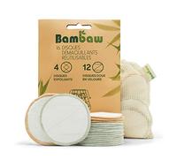 Bambaw Lingette Demaquillante Lavable, 16 Disques Demaquillant Lavable, Coton Demaquillant Lavable, Disque Demaquillant Reutilisable, Lingette Démaquillante Réutilisable