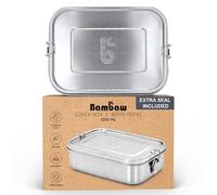 Bambaw Lunch Box Inox 1200 ml, Boite Dejeuner Hermetique, Bento Compartimenté, Lunch Box Étanche, Boite a Gouter Inox 1200 ml, Eco Lunchbox