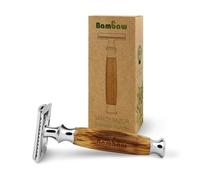 Bambaw Rasoir de Sécurité Femme & Homme avec 5x Lame Rasoir de Sureté de Rechange, Pour un Rasage Femme Précis et Confortable au Résultat Impeccable (Bambou Large Argenté)