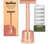 Bambaw Rasoir De Sûreté Métal Avec Socle Or Rose 1 Pièce