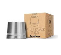 Bambaw Support Rasoir Argenté, Pas Compatible avec Tous les Rasoirs de Sécurité, Uniquement Ceux de la Marque, Socle pour Rasoir en Métal, Porte Rasoir de Sureté, Range Rasoir en Métal