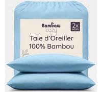 Taies d'Oreiller en Bambou - Bleu clair Bleu ciel 65 x 65 cm