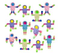 Bambebe 12 Pcs Fidget Jouet Robot Toy, Jouets Sensoriels Jouet de Robot à chaîne Transformable Jouets Anti-Stress(Couleur aléatoire)