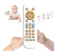 Bambebe Bébé TV Télécommande Son et Lumière Jouet, Jouet Musical éducatif avec Anglais/français/Espagnol, Télécommande du Simulateur de Bébé, Jouets Sonores Sensoriels pour Garçons ou Filles 6 Mois +