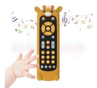 Bambebe Bébé TV Télécommande Son et Lumière Jouet, Jouet Musical éducatif avec Anglais/français/Espagnol, Télécommande du Simulateur de Bébé, Jouets Sonores Sensoriels (Noir Girafe)