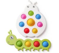 Bambebe Lot de 2 Jouets Sensoriels Fidget Popper pour Bébé dès 10 Mois, Jouets Montessori à Bulles à Presser pour Tout-Petits 1 à 3 Ans, Développement de la Motricité Fine & Anti-Stress