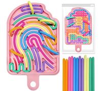 Bambebe Planche Sensorielle Silicone Double Face avec 12 Cordons et Sac, Jouet Sensoriel Anti-Stress Enfant Adulte, Fidget Toy pour Autisme, TDAH, Concentration, Jouet Éducatif Nomade 3 Ans+