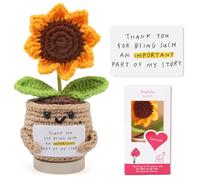 Bambebe Poupée de tournesol positive faite à la main au crochet - Merci d'être un cadeau important pour collègue, ami, enseignant - Fête des mères, Noël, cadeau d'anniversaire pour femme